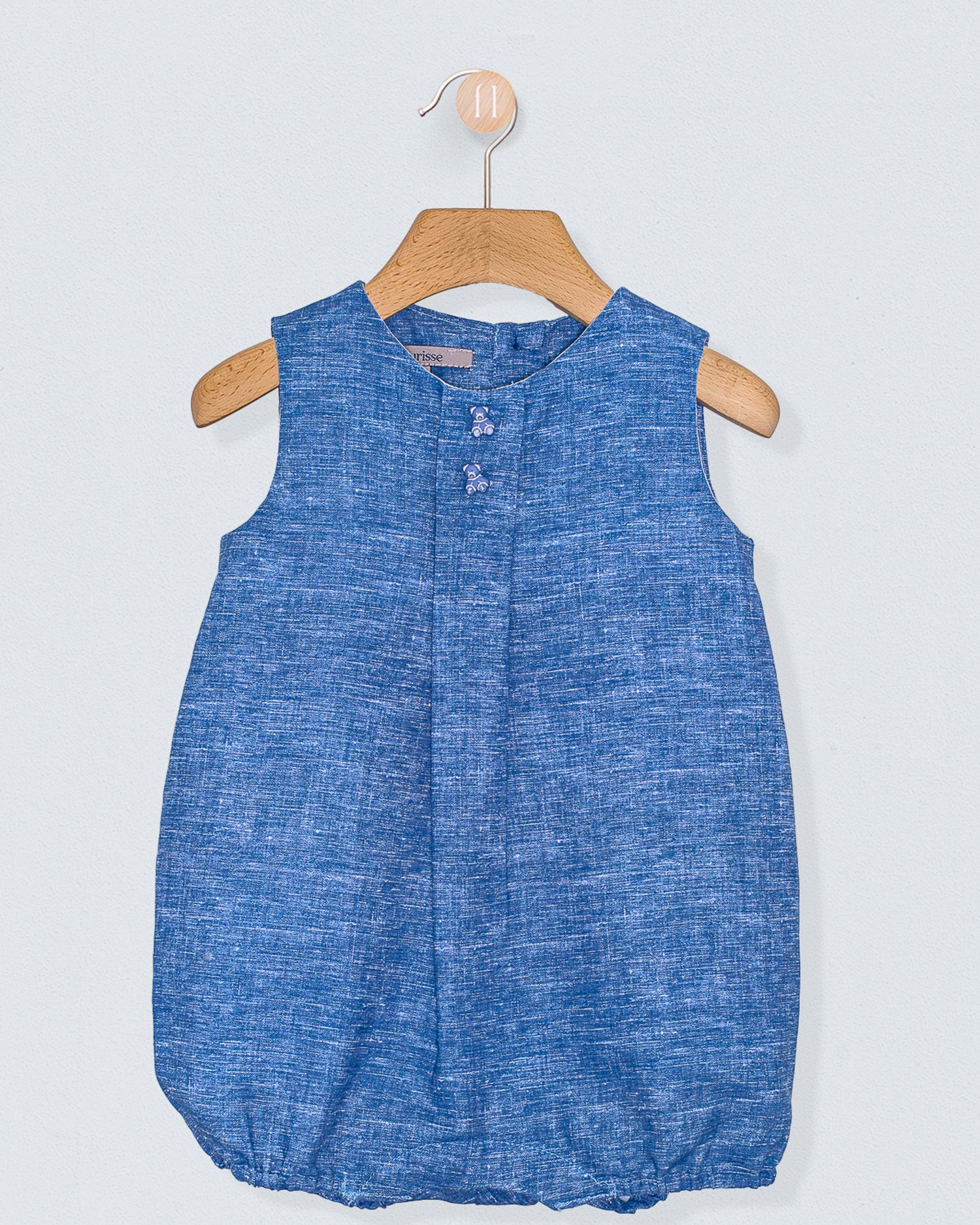 William Italian Denim Linen Romper Outfit